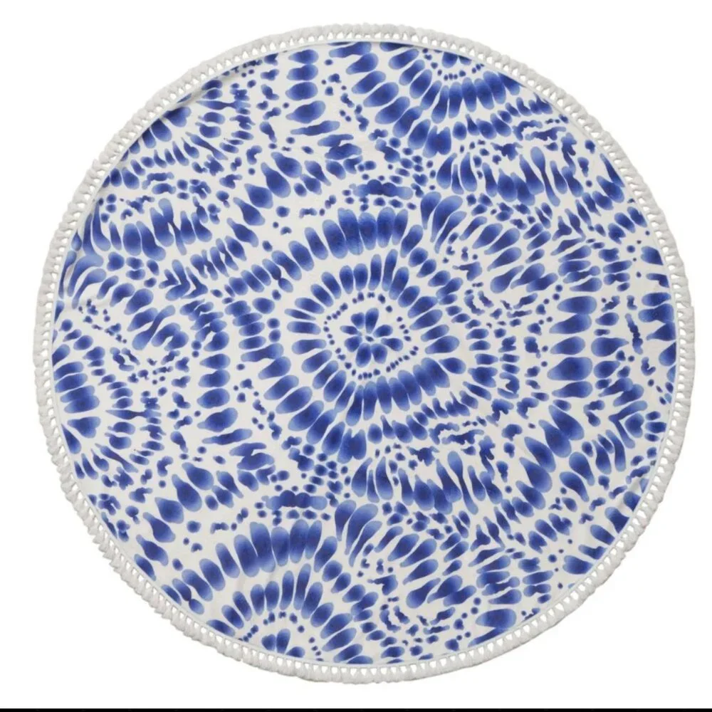 Enchante Home - Indigo Round Beach Towel